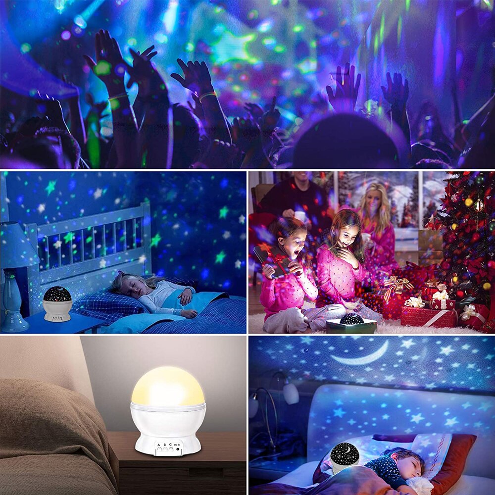 Starry Night Projector - Rotating Galaxy Lamp