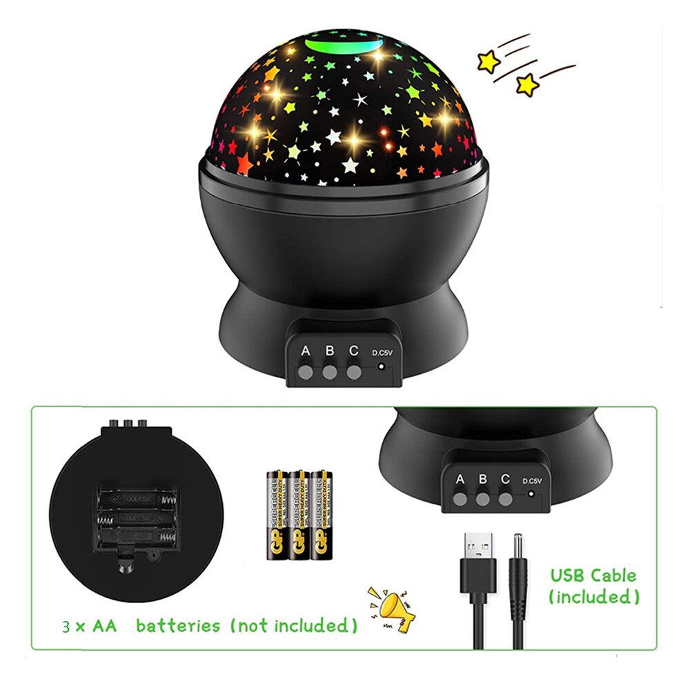 Starry Night Projector - Rotating Galaxy Lamp